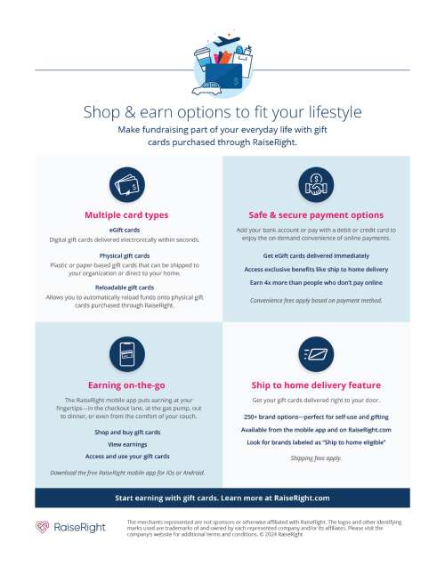 RaiseRight Shop and Earn Flyer