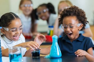 Students in a science lab