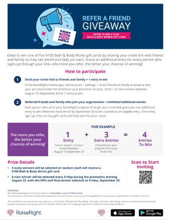 Monthly Refer a Friend Giveaway • RaiseRight