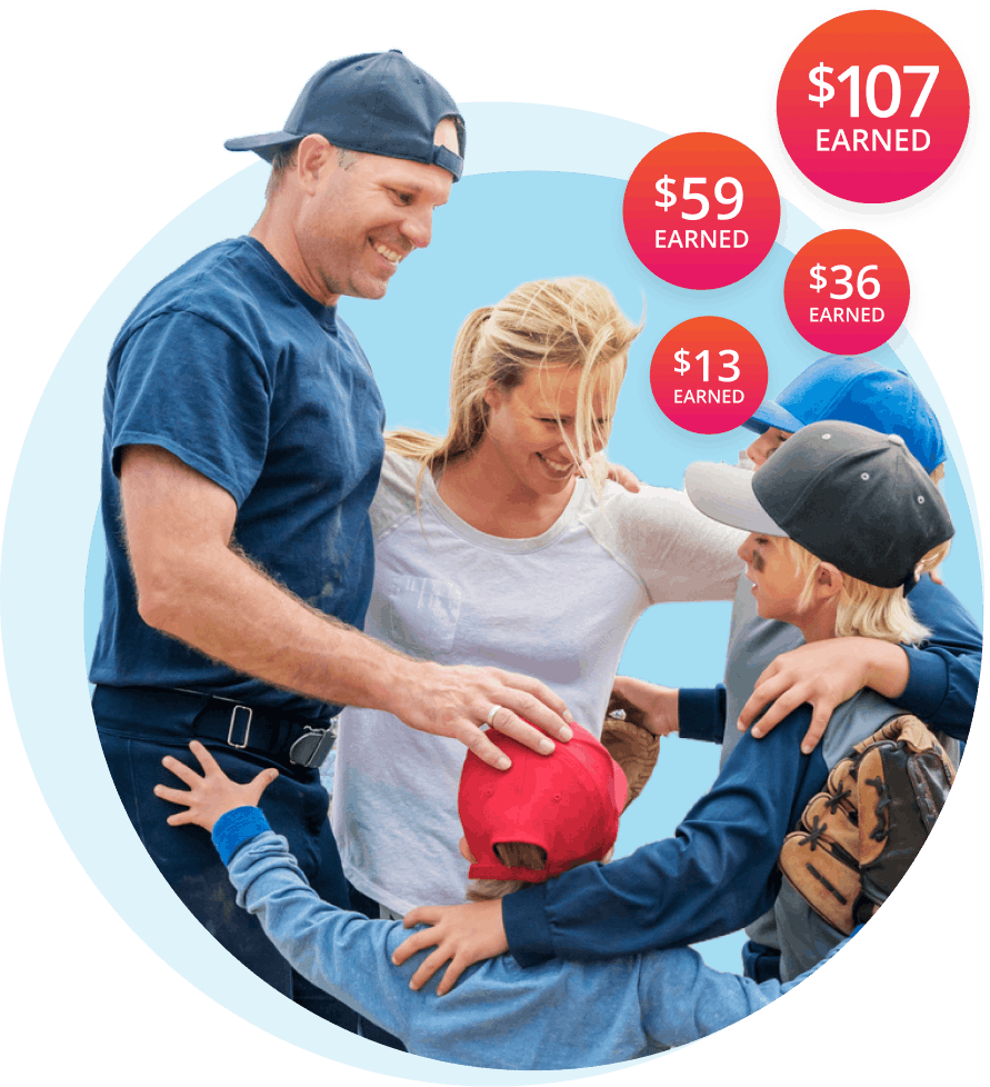 Baseball family in a huddle