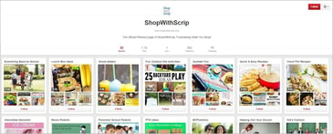 ShopWithScrip Pinterest Homepage
