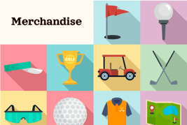 illustration of golf merchandise