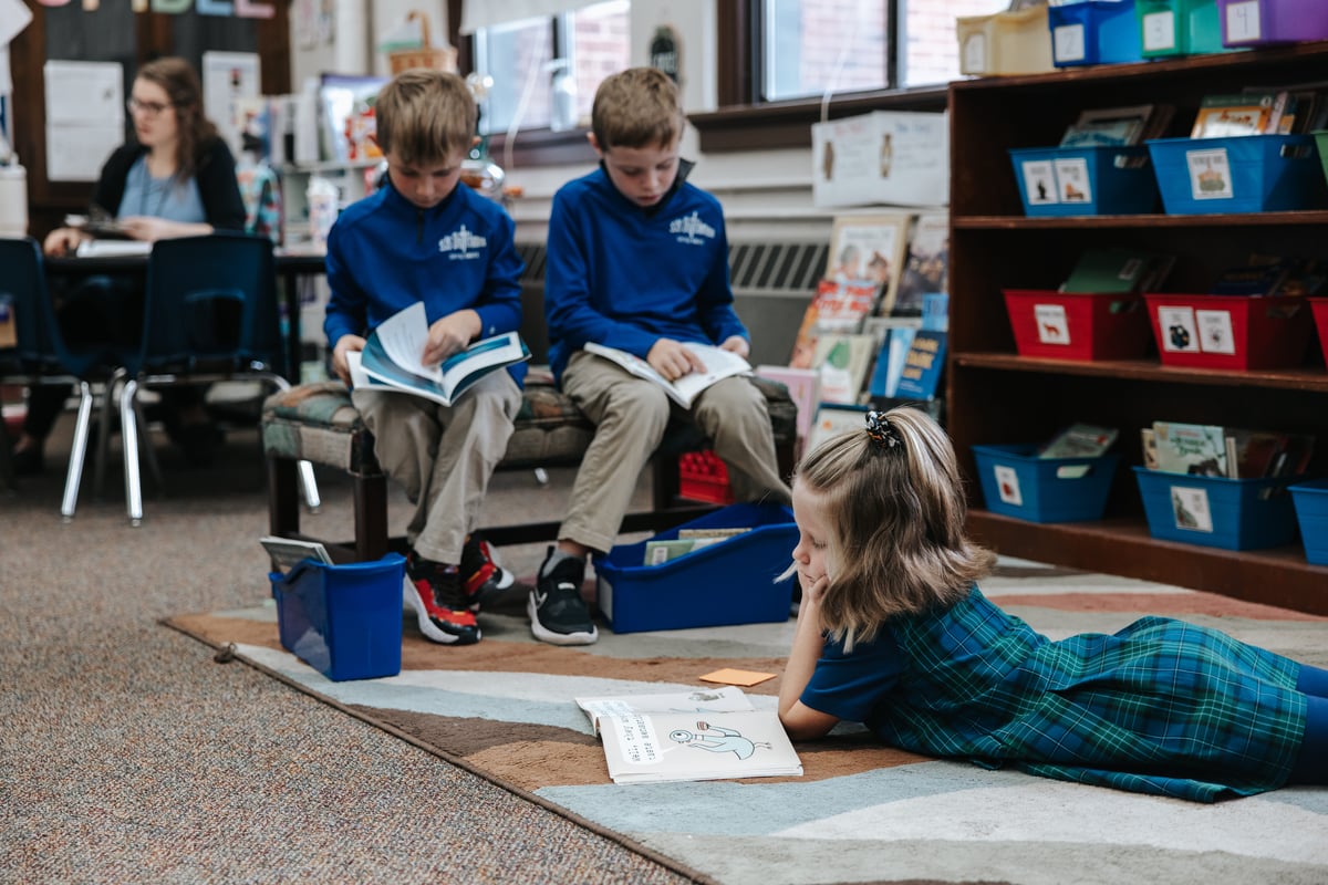 St. John Parish students reading