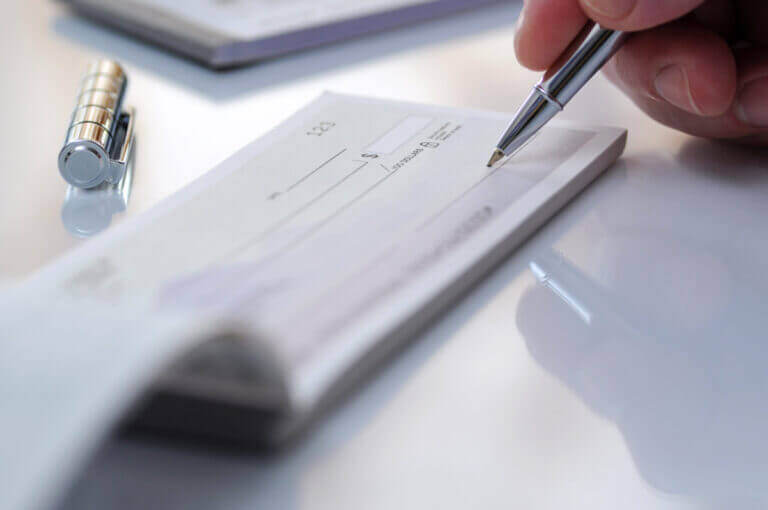 writing a check