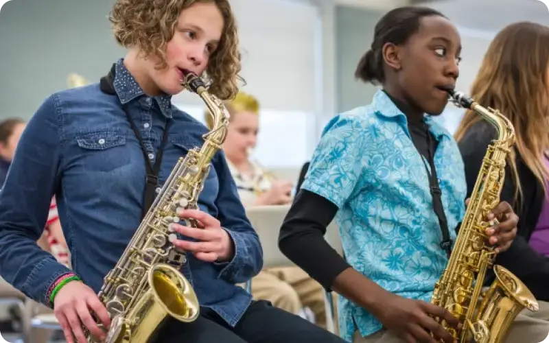 two band players in practice