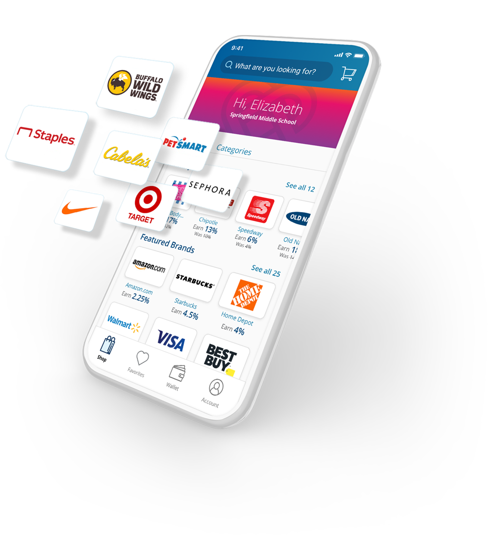 Popular brands on the RaiseRight mobile app