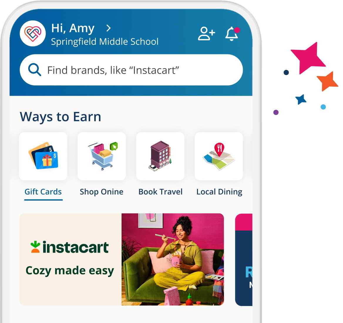 RaiseRight mobile app homepage