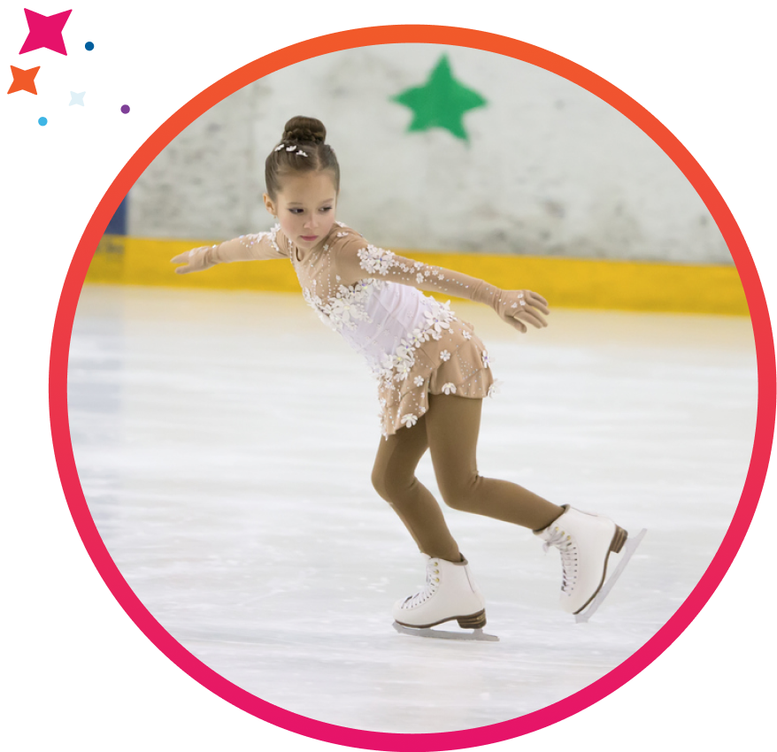 young girl figure skating on ice