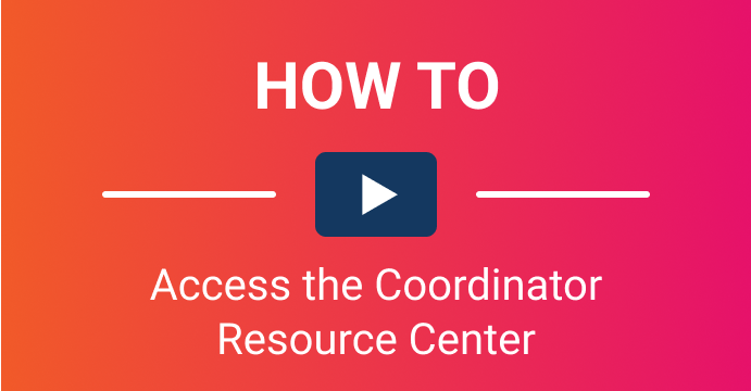 How to Access the Coordinator Resource Center