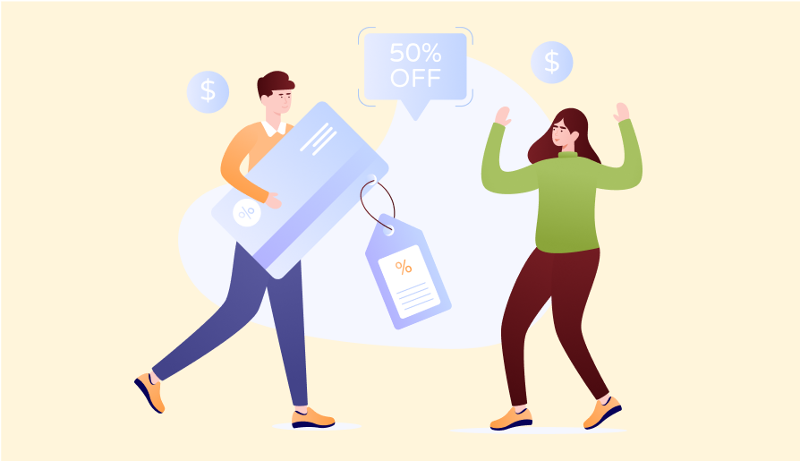 illustration of couple saving money