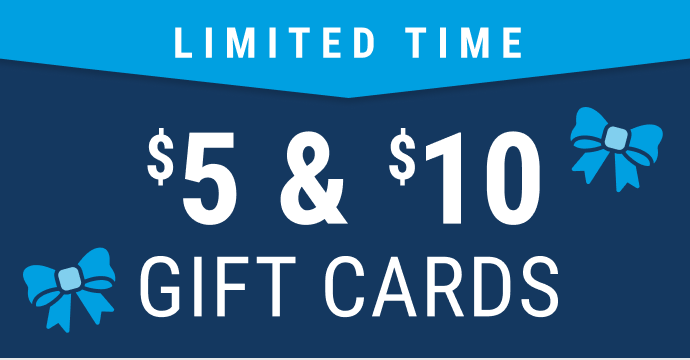 Limited-time low denomination gift cards